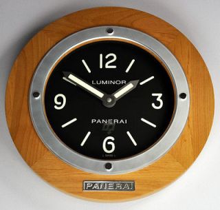 luminor panerai showroom wall clock display wood case large size