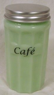 Jade Glass French Coffee Cafe Hoosier Style Covered Canister
