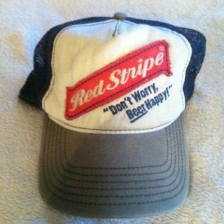 nwot red stripe beer logo trucker snapback mesh cap hat
