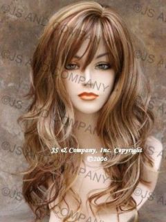 long wavy blonde red mix off center skin top wig jspp # rs29
