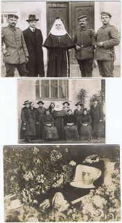 Religion/Morbid   3 Photos of the Same Nun with Soldiers, People & her 