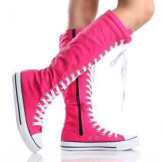 pink knee high boots in Clothing, 