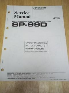 Pioneer Service Manual~SP 99D Pro Logic Processor~Orig​inal~Repair~w 