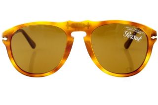 NWT PERSOL 649 96/33 LIGHT HAVANA CRYSTAL SIZE 52 100% authentic&new 