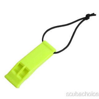 Scuba Diving Dive Snorkeling Safety Whistle with 10 Line, Neon Yellow