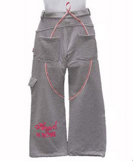 NEW $215 ROBERTO CAVALLI GIRLS TEEN SWEATS GREY PANTS SIZE 6 / 122 cm 