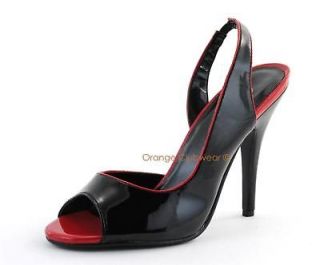 pleaser 5 high heels women s black slingbacks shoes