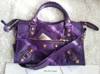 BNEW 2012 BALENCIAGA GIANT 21 GOLD CITY DARK VIOLET   SOLD OUT 