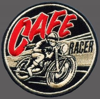 cafe racer oval 3 inch embroidered biker patch time left