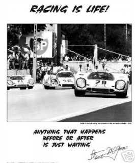 Porsche Gulf 917s Steve McQueen Lemans Racing is Life from Movie 