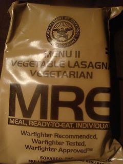 Sealed Military MRE Menu # 11 Vegetable Lasagna Inspection/Test Date 