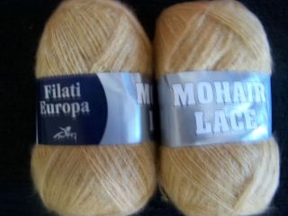 Filati Europa Mohair Lace yarn, Camel, lot of 2, (410 yds each)