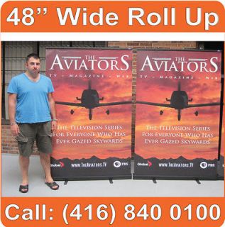 48 WIDE PRO Black Base Roll Pop Up Booth Banner Stand Portable 
