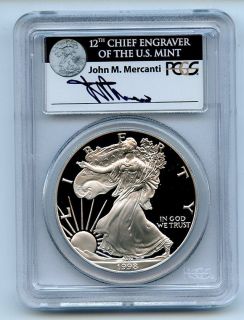 1998 p $ 1 proof silver eagle pcgs pr69dcam mercanti