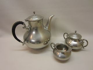 Tiel Holland Pewter Tea Pot/Creamer/Su​gar Set