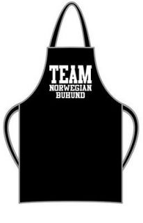 Team Norwegian Buhund Apron   dog and puppy owners kitchen gift