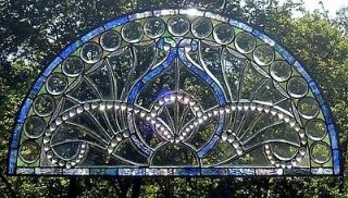 glittering sapphire arch stained glass window wt 33 time left