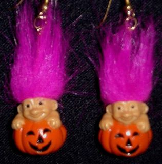 halloween pumpkin earrings russ troll new in package time left