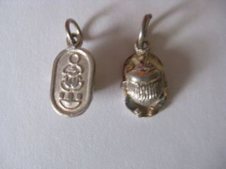 egyptian sterling silver cut out scarab pendant 127 time