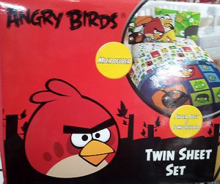 angry birds twin size sheet set  35