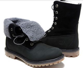 Timberland Authenic Fleece Lined Womens Boots Sz 5.5   11 #3824R Black