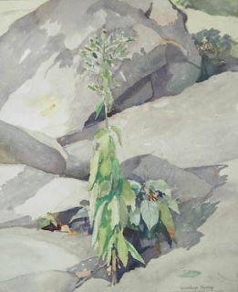 Winthrop Turney Original Watercolor Listed American Realist Brooklyn 