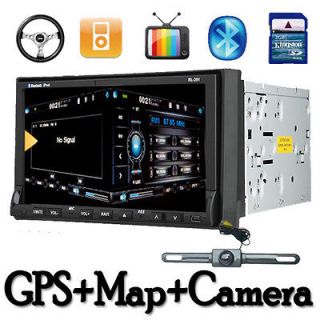   Music TV Bluetooth GPS Car DVD VCD Player 7 Touch Screen LCD Camera