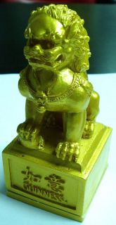   Golden Dragon Lion Statue Figure PROSPEROUS COMMON SEAL LIMITED ISSUE