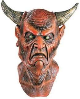 Demon Lord Mask Red Devil Satan Lucifer Scary Halloween Adult Costume 