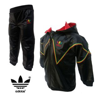 ADIDAS I C&S TS TAPE TRACKSUIT BLACK/ RED/GREEN/YELL​OW KIDS SIZE 5 