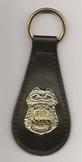 Sergeant Mini Badge in a Leather Key Fob   from the NYC PD   Novelty 