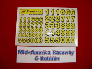 jk yellow race numbers sticker set  5