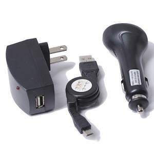 WOLESALE LOT 100 PCS 3 in 1 USB Car Travel Charger for MICRO USB 