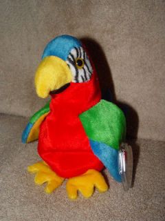 Retired TY Beanie Babies Jabber Parrot Bird birth date 10 10 97