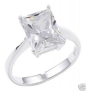 ENGAGEMENT PROMISE RING 925 STERLING SILVER FAKE DIAMOND WOMEN SZ 4.5 