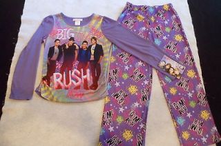 NEW Big Time Rush Concert Purple Pajamas GIRLS SIZE MEDIUM 7/8