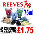 REEVES ACRYLIC PAINT 75ml TUBE 25 GREAT COLOURS CRAFT ARTIST ART