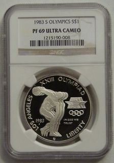 1983 s ngc pf69 olympics proof silver dollar coin time