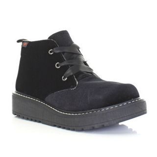WOMENS ROCKET DOG BEEHIVE BLACK VELVET LACE UP CREEPER ANKLE BOOTS 