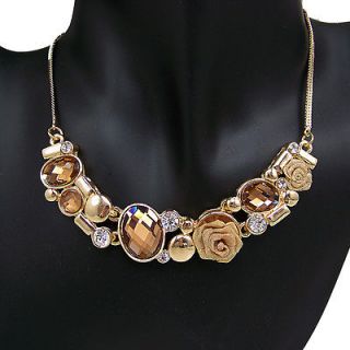 vintage antique style jewelley gold plated glass rhinestone choker 