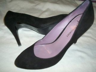   Ella Suede Leather Asymmetrical Pumps Heels 7.5 M Medium Black r