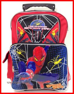   SPIDERMAN LARGE ROLLER ROLLING SCHOOL BACKPACK 16 SPIDER HERO NWT