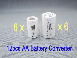 Sanyo Eneloop Battery Adaptor Converter AA to C & D 12pcs