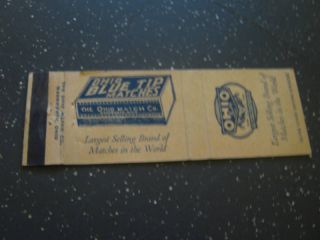 vintage ohio blue tip matches advertising matchbook 
