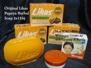 original likas papaya skin whitening herbal soap 3x135g  24 