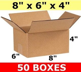 50 8x6x4 small packing shipping moving box carton time left