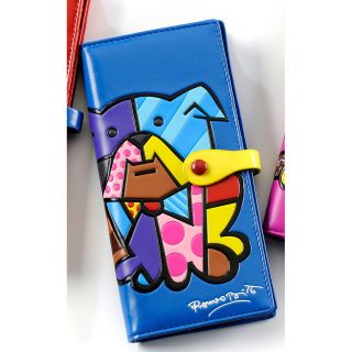 romero britto large wallet dog boxer blue by giftcraft