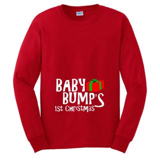   First Christmas LONG SLEEVE T Shirt Pregnant Maternity Gift WMA 05B