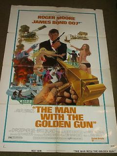   THE MAN WITH THE GOLDEN GUN ROGER MOORE 1974 ORIGINAL POSTER 1 SHEET