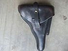 Original WWII Period Black Leather Police Issue Luger Holster
